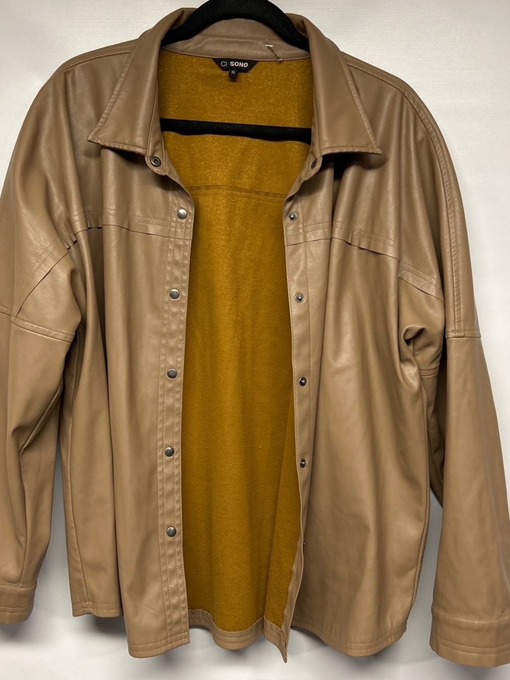 Ci Sono Men's Tan Jacket with Mustard Interior